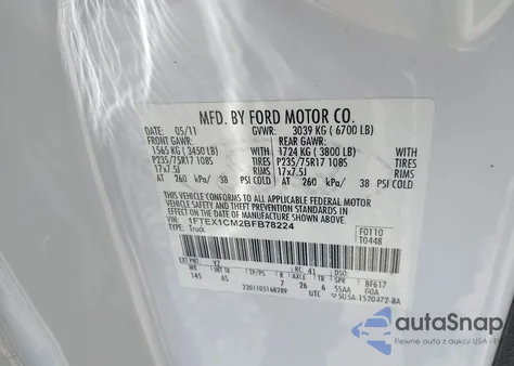 2011 Ford F-150 Xl из США, поврежденный, VIN 1FTEX1CM2BFB78224